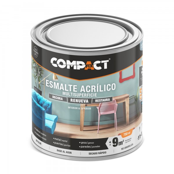 Esmalte acrilico brillo 750ml.negro