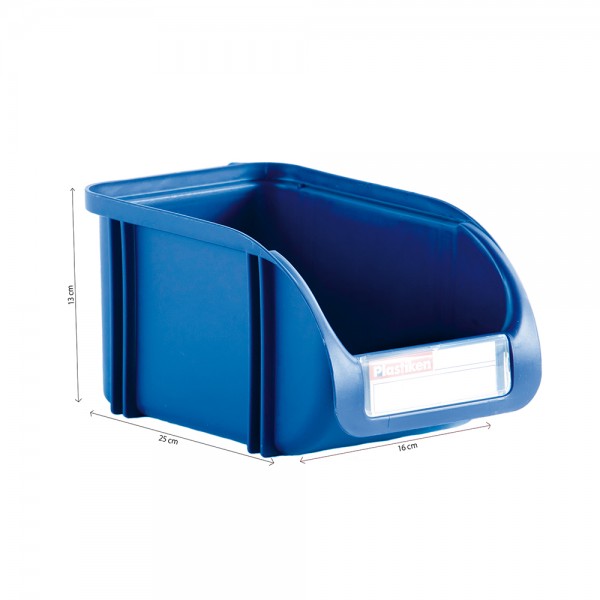 Gaveta apilable color titanium azul 16 cm (pack 6 unidades)