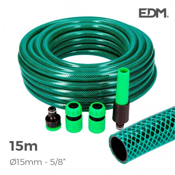 Kit manguera de jardín basic ø15 mm, 5/8 pulg, 15 m