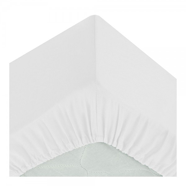 Sábana ajustable algodón blanco 90 x 190 cm