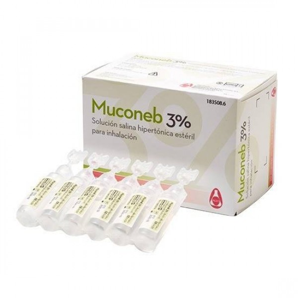 Muconeb 3% Solución Salina Hipertónica para Inhalación 30 Ampollas de 4 ml