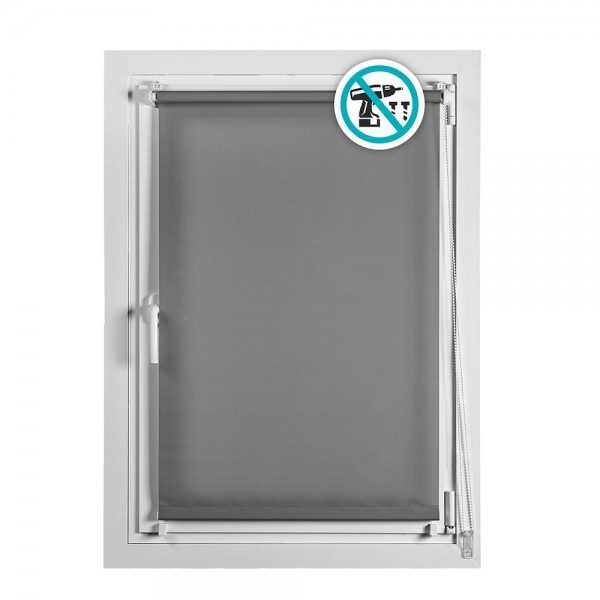Estor enrollable clip & fix gris asfalto 90 x 180 cm