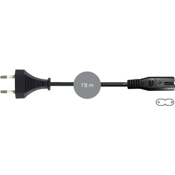 Fonestar sr-448 negro / cable alimentación ca europlug tipo 8 (iec c7)
